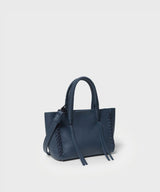 Micro Tote Grained Leather Blue