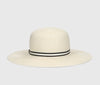 Giselle Panama Hat Natural Ribbon Black Striped