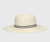 Giselle Panama Hat Natural Ribbon Black Striped