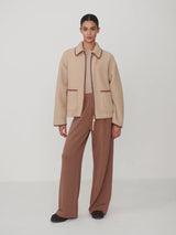 Ruiko Zip Through Fleece Jacket Light Taupe