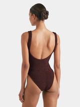 Celine Classic Covered Hoop One Piece Metallic Chocolate