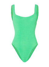 Square Neck Low Back One Piece Lime
