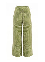 - Back Elastic Waistband Pants Labyrinth Apoella