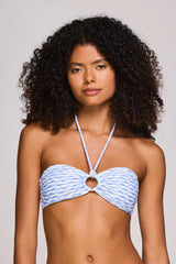 Bikini Heidi Klein Tinos Ring Bandeau Bikini Light Blue/White Apoella