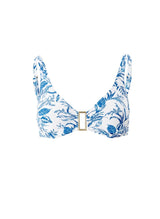 Bikini Melissa Odabash Bel Air Over The Shoulder Bikini Top Blue Leaf Apoella