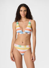 Bikini Missoni Triangle Bikini Degrade Micro Chevron Lurex White Multi Apoella