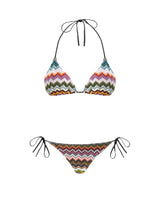 Bikini Missoni Triangle Bikini Loom Knit Chevron Dark Multi Apoella
