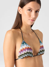 Bikini Missoni Triangle Bikini Loom Knit Chevron Dark Multi Apoella
