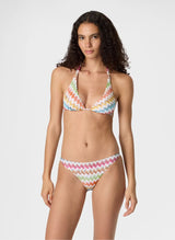 Bikini Missoni Triangle Bikini Micro Chevron Lurex White Multi Apoella