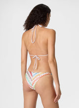 Bikini Missoni Triangle Bikini Micro Chevron Lurex White Multi Apoella