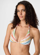 Bikini Missoni Triangle Bikini Micro Chevron Lurex White Multi Apoella