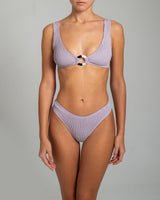 Bikini Stefania Frangista Ali Hoop Over The Shoulder Bikini Seersucker Metallic Black Apoella