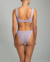 Bikini Stefania Frangista Ali Hoop Over The Shoulder Bikini Seersucker Metallic Lilac Apoella