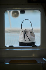 Bucket Bags Apoella Leros Canvas & Leather Mini Bucket Bag O/S / Ivory Black Apoella