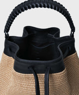 Bucket Bags Callista Crafts Bucket Bag Black Leather Straw Beige O/S / Straw Apoella