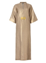 Caftans Ancient Kallos Helios Long Kaftan With Golden Buckles Gold Apoella