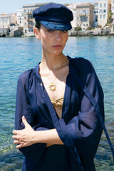 Caftans Ancient Kallos Limeni Lightweight Caftan Navy Blue O/S / Navy Blue Apoella