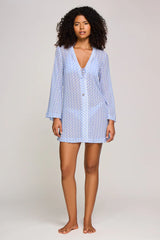 Caftans Heidi Klein Tinos Caftan Beachwear Light Blue/White Apoella