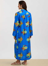 Caftans Lisa Corti Radha Habutai Silk Caftan Blue M / Blue Apoella