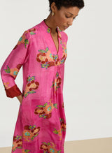 Caftans Lisa Corti Radha Habutai Silk Caftan Fuxia M / Fuchsia Apoella