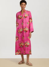Caftans Lisa Corti Radha Habutai Silk Caftan Fuxia M / Fuchsia Apoella
