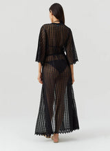 Caftans Melissa Odabash Tali Open Front Knit Caftan Black Apoella