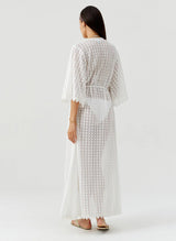 Caftans Melissa Odabash Tali Open Front Knit Caftan White Apoella