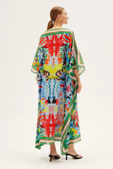 Caftans RIANNA + NINA Tropica Fruta Kaftan Cotton Tucan Sky O/S / Tucan Sky Apoella