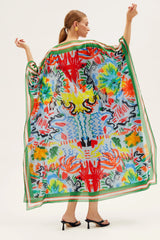 Caftans RIANNA + NINA Tropica Fruta Kaftan Cotton Tucan Sky O/S / Tucan Sky Apoella