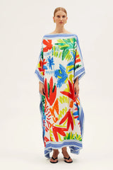 Caftans RIANNA + NINA Tropica Fruta Kaftan Silk Tropicana Blanca O/S / Tropicana Blanca Apoella