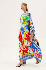 Caftans RIANNA + NINA Tropica Fruta Kaftan Silk Tropicana Blanca O/S / Tropicana Blanca Apoella