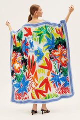 Caftans RIANNA + NINA Tropica Fruta Kaftan Silk Tropicana Blanca O/S / Tropicana Blanca Apoella