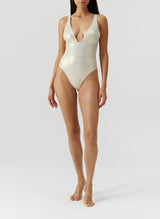 Caribbean V Neck One Piece Gold