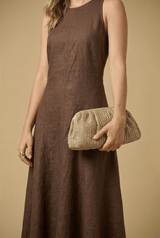 Clutch APOELLA Anafi Raffia Straw Clutch Gold O/S Apoella