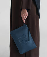 Clutch Callista Crafts Cc Pochette Grained Leather Blue O/S Apoella