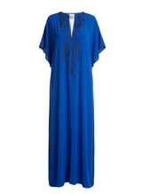 Dresses Ancient Kallos Lahour Embroidered Caftan Greek Blue S/M / Blue Apoella