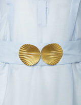 Dresses Ancient Kallos Syros Mini Dress Golden Shell Buckles Sky Blue O/S / Sky Blue Apoella