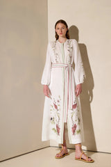 Dresses Ancient Kallos Wild Flowers Long Shirtdress Shirtdress Off White Apoella