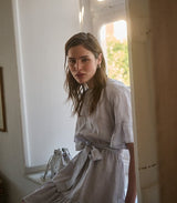 Dresses Apoella Amaryllis Linen Ruffle Mini Dress Grey Apoella