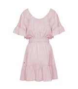Dresses Apoella Amaryllis Linen Ruffle Mini Dress Pink Apoella