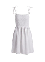 Dresses APOELLA Areti Smocked Strap Mini Dress Striped White Apoella