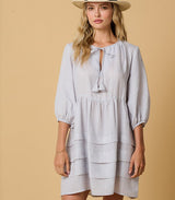 Dresses Apoella Cara Linen Mini Dress Grey O/S / Grey Apoella