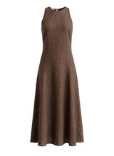 Dresses APOELLA Evelina Godet Linen Dress Espresso Apoella