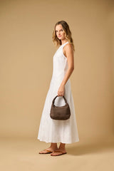 Dresses APOELLA Evelina Godet Linen Dress White Apoella