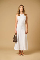 Dresses APOELLA Evelina Godet Linen Dress White Apoella
