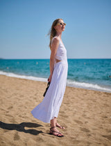 Dresses APOELLA Evy Cut Out Linen Long Dress White Apoella