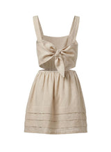 Dresses APOELLA Klelia Cut Out Linen Mini Dress Beige Apoella