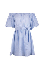 Dresses Apoella Leto Linen Puff Sleeve Short Dress Striped Apoella