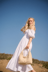 Dresses Apoella Ophelia Smocked Maxi Puff Sleeve Dress White Apoella