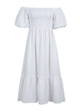 Dresses Apoella Ophelia Smocked Maxi Puff Sleeve Dress White Apoella